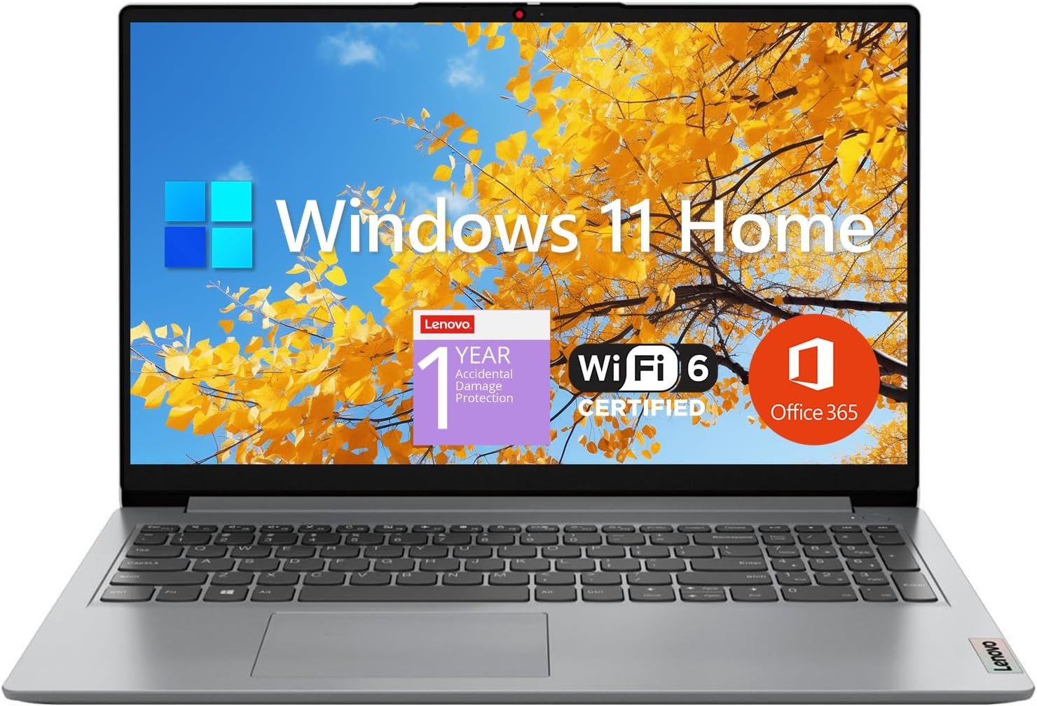 15.6" FHD Notebook – Dual-Core, 12GB RAM, 512GB SSD + 128GB eMMC, Windows 11 Home (Grey)